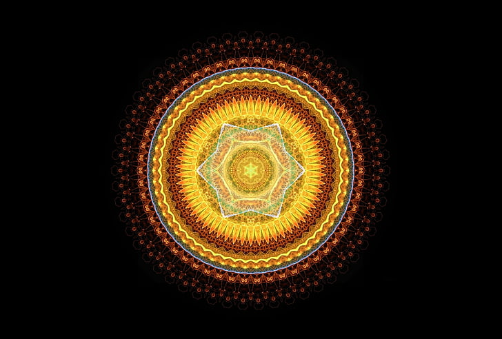 Abstract, Pattern, Artistic, Circle, Digital Art, Mandala, HD wallpaper