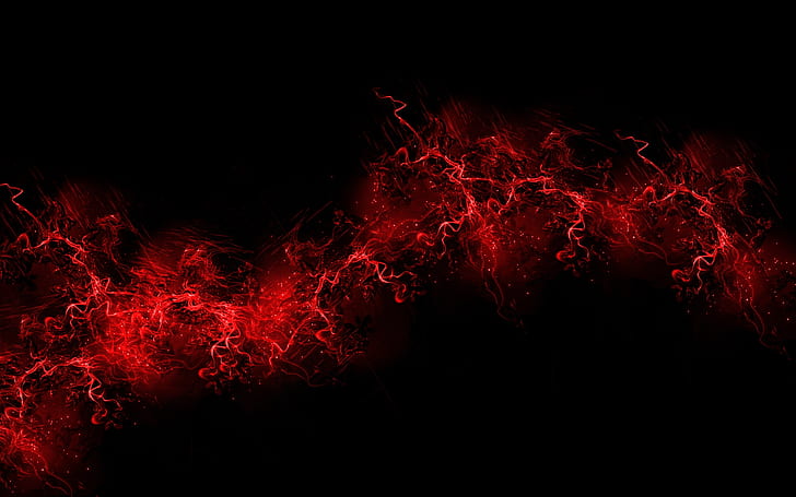 Red and Black, red and black graphic, background, fractal, simple, dark, HD wallpaper