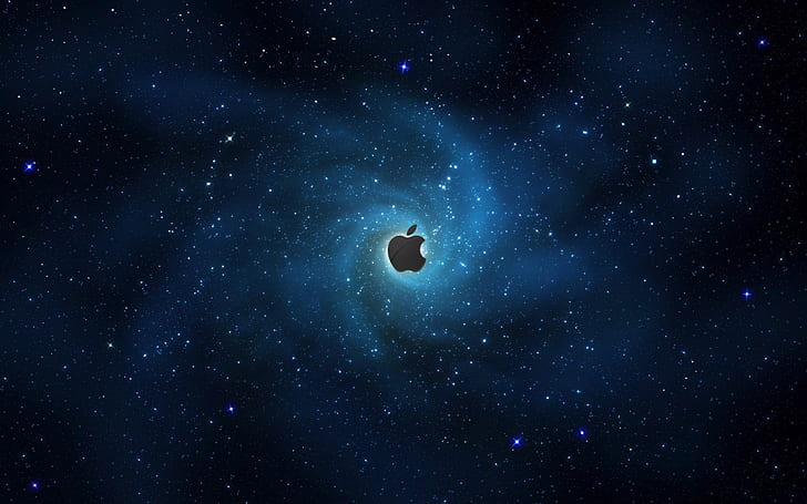Apple Galaxy, обои с логотипом яблока, яблоко, галактика, бренд и логотип, HD обои