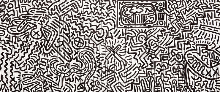  Keith Haring, pop art, paper, ink, drawing, HD wallpaper HD wallpaper