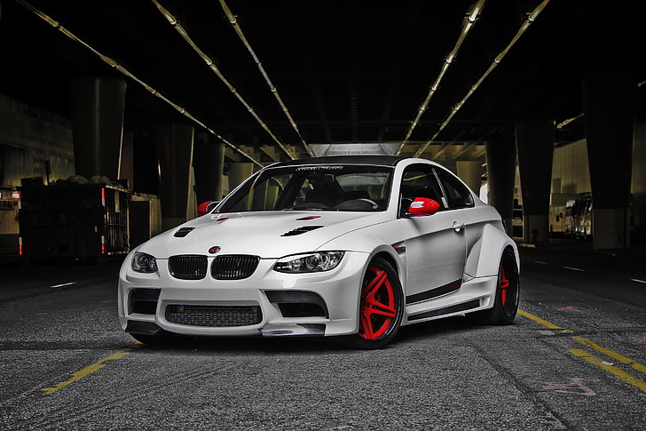 white coupe, tuning, BMW, the tunnel, gtrs3, HD wallpaper