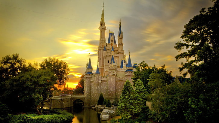 catedral de hormigón blanco, castillo, Walt Disney World Resort, Fondo de pantalla HD