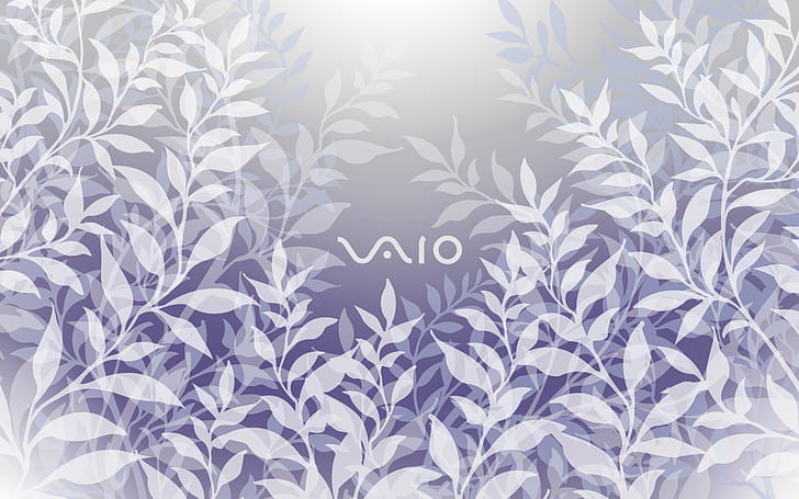 VAIO, Sony, daun, putih, Wallpaper HD