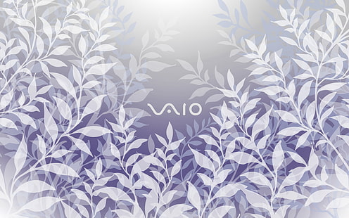 VAIO, Sony, leaves, white, HD wallpaper HD wallpaper