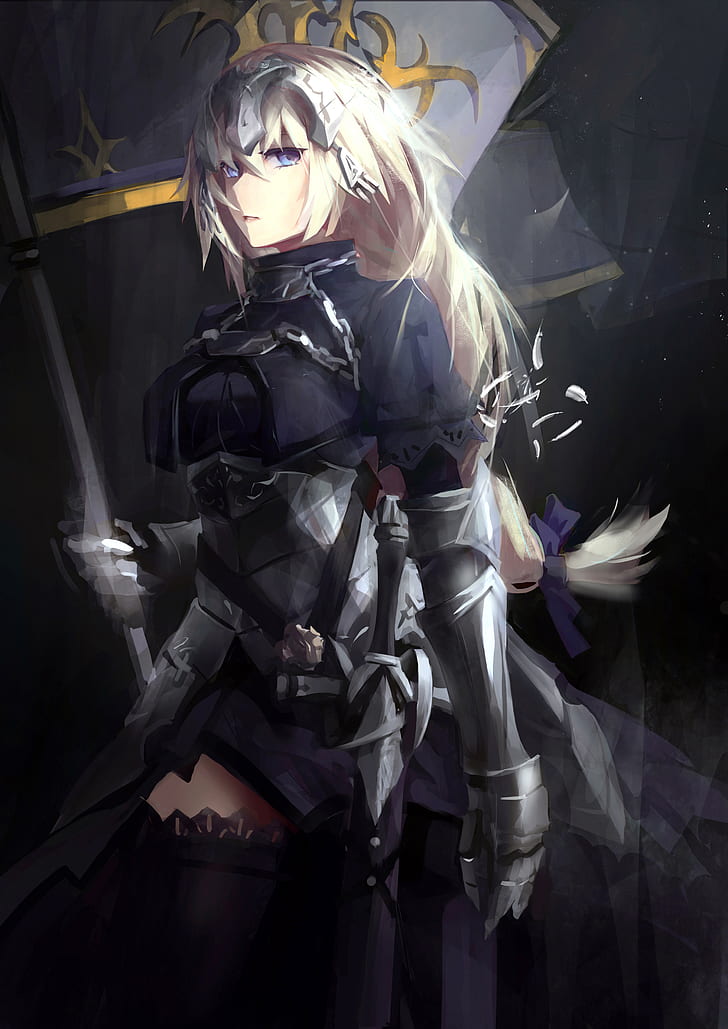 Fate Series, Fate/Apocrypha, anime girls, Ruler (Fate/Apocrypha), Jeanne d'Arc, blonde, anime, HD wallpaper