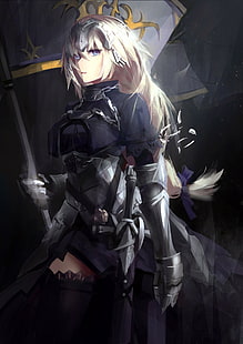 Fate Series, Fate / Apócrifos, garotas de anime, Régua (Fate / Apócrifos), Jeanne d'Arc, loira, anime, HD papel de parede HD wallpaper