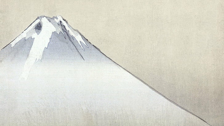 японско изкуство, планина, живопис, HD тапет