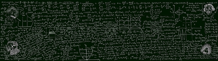 mathematical equation, multiple display, dual monitors, blackboard, knowledge, writing, mathematics, physics, science, HD wallpaper