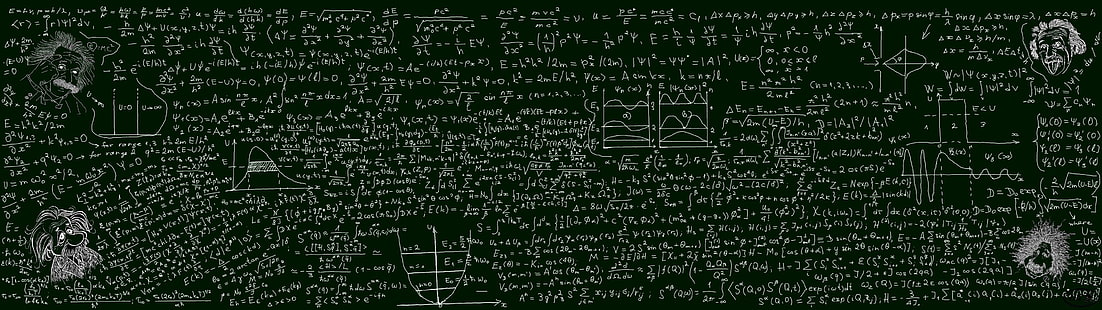équation mathématique, affichage multiple, deux moniteurs, tableau noir, connaissance, écriture, mathématiques, physique, science, Fond d'écran HD HD wallpaper