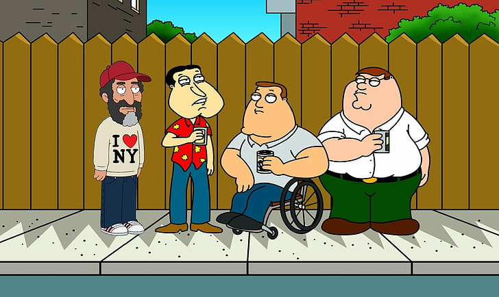 Family Guy engraçado, ilustração de personagens de Family Guy, desenhos animados, desenhos animados, HD papel de parede