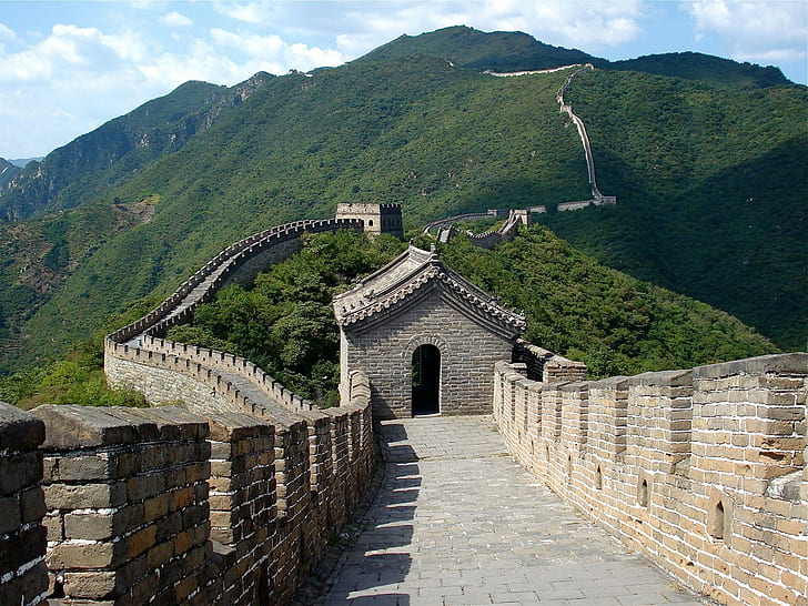 architecture, Great Wall of China, mountains, China, bricks, HD wallpaper