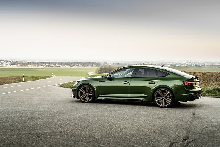 Audi, green, in profile, RS 5, 2020, RS5 Sportback, HD wallpaper