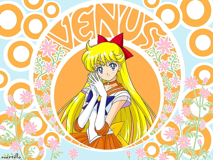 Sailor Venus illustration, aino minako, sailor moon, girl, blonde, smile, gloves, HD wallpaper
