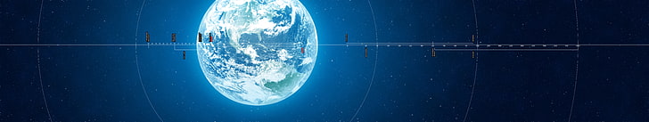 Bumi, ruang, atmosfer, infografis, Wallpaper HD