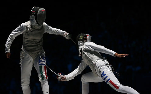 Elisa Di Francisca and Arianna Errigo, london, athelete, fencing, olympics, HD wallpaper HD wallpaper