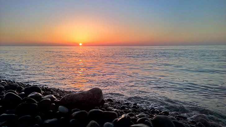 batumi, black sea, sunset, georgia, HD wallpaper