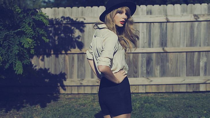 Taylor Swift, Taylor Swift, selebriti, berambut pirang, topi, penyanyi, wanita, Wallpaper HD