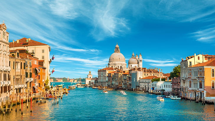 Gran Canal, 4K, Venecia, Italia, Fondo de pantalla HD