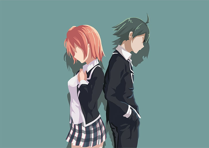Yahari Ore no Seishun Liebeskomödie wa Machigatteiru, Yuigahama Yui, Hikigaya Hachiman, Anime Girls, HD-Hintergrundbild