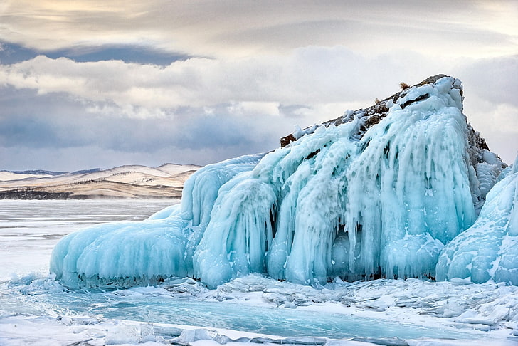 ice, blue, nature, HD wallpaper