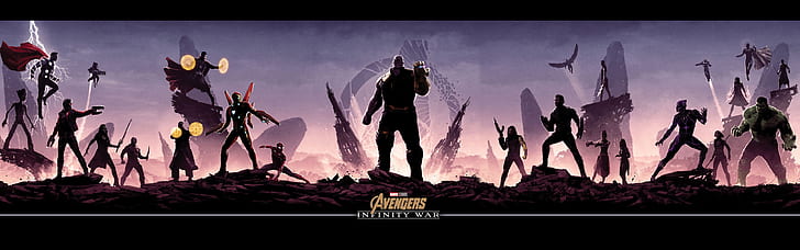 ficción, póster, personajes, cómic, MARVEL, Thanos, Avengers: Infinity War, The Avengers: infinity War, Fondo de pantalla HD