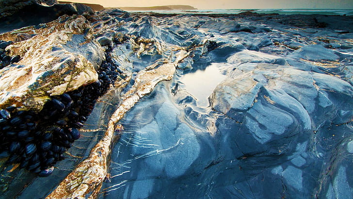 Ice Over Rocks ، مجردة ، جميلة ، رقمية ، ثلاثية الأبعاد ومجردة، خلفية HD