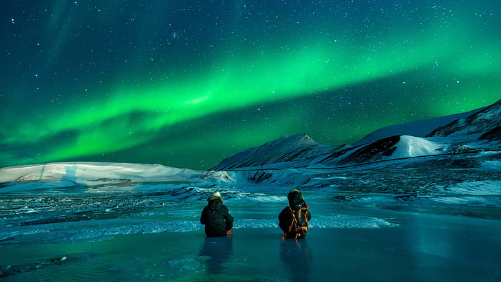 aurora boreal, natureza, alasca, aurora boreal, céu, ártico, água, fenômeno, congelamento, estados unidos, paisagem, geada, neve, luzes da noite, céu noturno, HD papel de parede