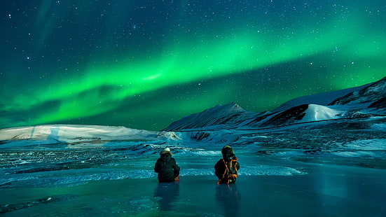 aurora boreal, natureza, alasca, aurora boreal, céu, ártico, água, fenômeno, congelamento, estados unidos, paisagem, geada, neve, luzes da noite, céu noturno, HD papel de parede HD wallpaper