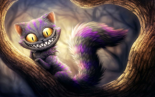 Lustige lächelnde Fantasie-Katze: d, abstrakt, lustig, fanatsy, 3d und abstrakt, HD-Hintergrundbild HD wallpaper