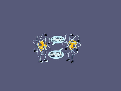 electron wallpaper, humor, science, atoms, simple background, minimalism, HD wallpaper HD wallpaper