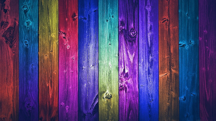 kabinet kayu biru dan merah, kayu, berwarna-warni, Wallpaper HD
