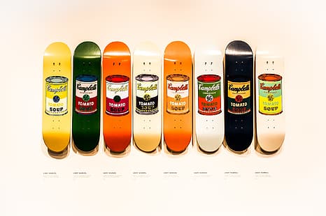  soup, skateboard, Andy Warhol, HD wallpaper HD wallpaper