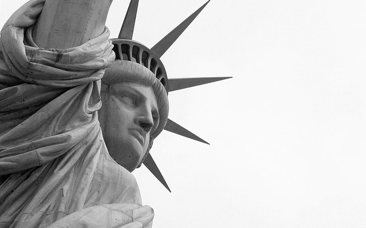 город, городской, нью-йорк, статуя, статуя свободы, HD обои