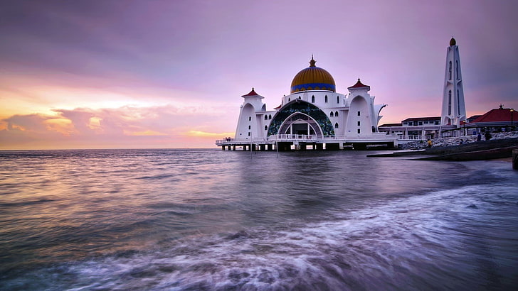Mosques, Malacca Straits Mosque, Mosque, HD wallpaper
