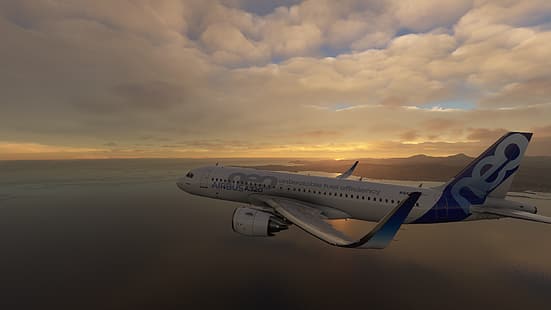 Microsoft Flight Simulator 2020, Airbus A320, самолет, HD обои HD wallpaper