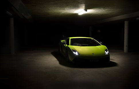 grön Lamborghini Gallardo coupe, superleggera, lp570-4, grön, gallardo, lamborghini, HD tapet HD wallpaper