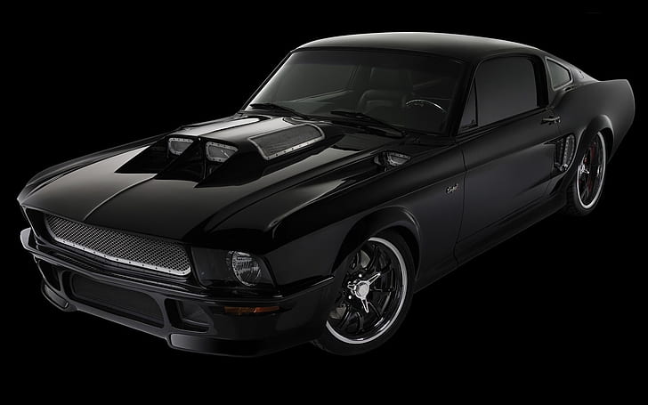 Ford Mustang Black HD, carros, ford, preto, mustang, HD papel de parede