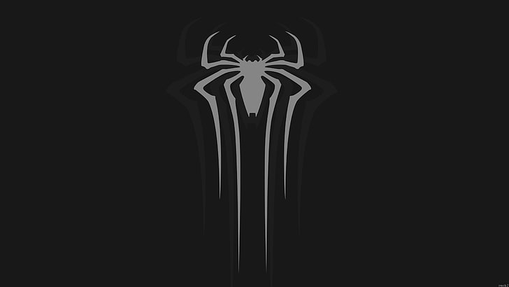 Логотип Spider-Man, Человек-паук, стена, Marvel Cinematic Universe, минимализм, HD обои
