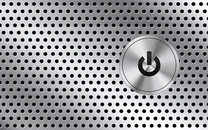 Power Button, silver, on, off, grid, HD wallpaper