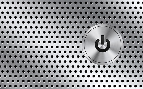 Power Button, silver, on, off, grid, HD wallpaper HD wallpaper