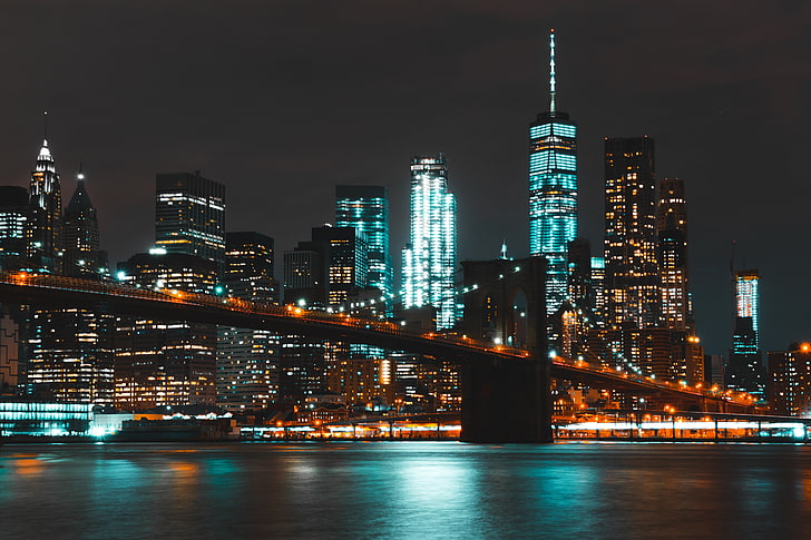 paisagem urbana, cidade, ponte de Brooklyn, cidade de Nova York, HD papel de parede