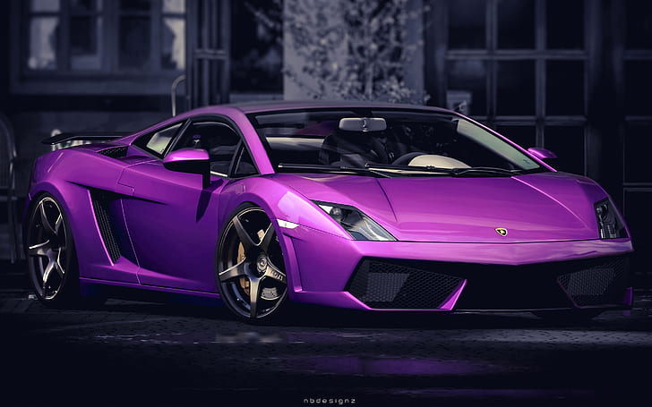 Purple Lamborghini Gallardo, lamborghini, gallardo, purple, HD wallpaper