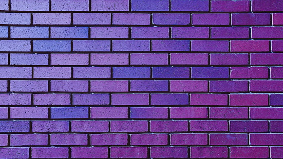 Изработено от човека, стена, тухла, лилаво, HD тапет HD wallpaper