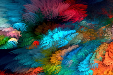 tekstil bunga warna-warni, latar belakang, cat, warna, warna-warni, abstrak, pelangi, percikan, lukisan, cerah, Wallpaper HD HD wallpaper