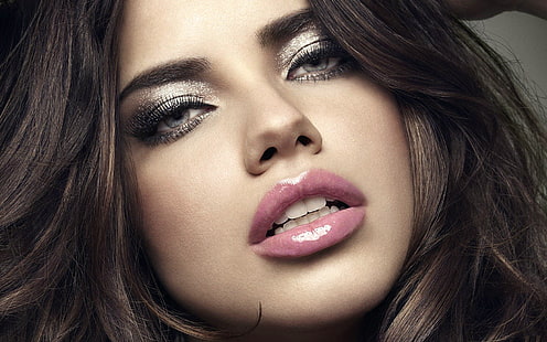 Adriana Lima, mujer, cara, modelo, morena, ojos azules, Fondo de pantalla HD HD wallpaper