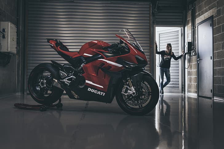 Vermelho, Ducati, Garagem, Superleggera V4, HD papel de parede
