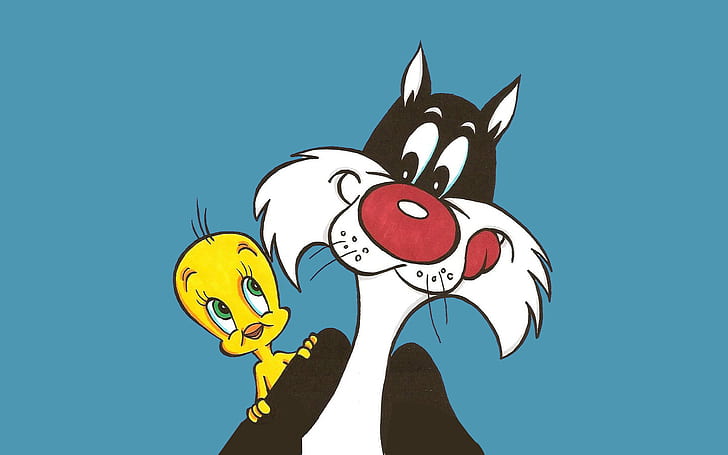 Обои для рабочего стола HD Looney Tunes Tweety And Sylvester Cat Мультфильмы 1920 × 1200, HD обои