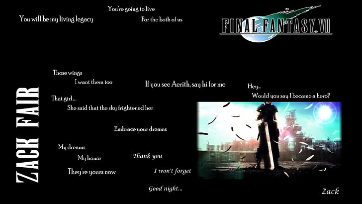 Final Fantasy 7 digital wallpaper, Final Fantasy VII, Zack Fair, video games, HD wallpaper