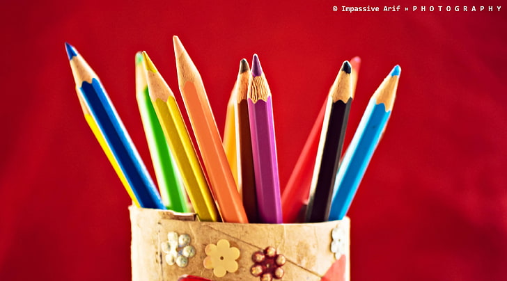 Matita colorata, lotto di matite colorate assortite, Aero, Colorato, Sfondo HD