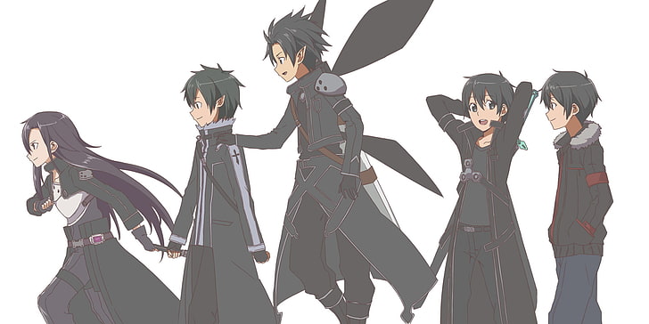 Anime characters illustration, Art, Anime, Sword Art Online, Kirito, SAO, GGO, ALO, HD wallpaper